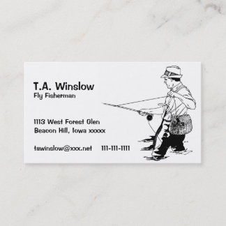 Retro Fly Fisherman Business Card