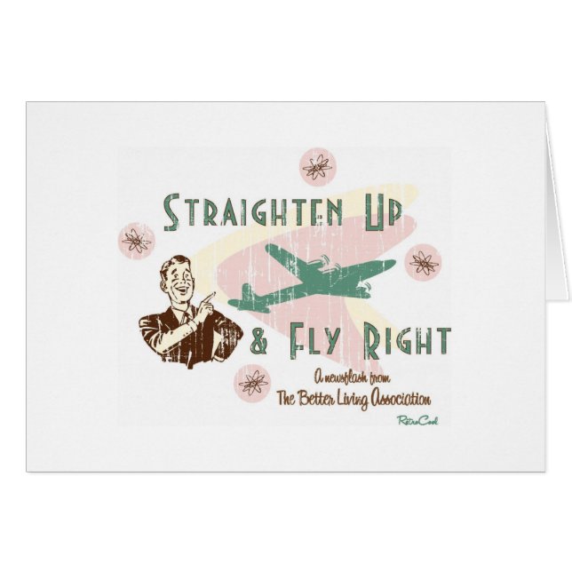 Retro 'Fly Right' Card (Front Horizontal)