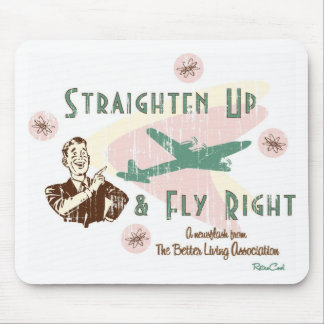 Retro 'Fly Right' Mouse Mat
