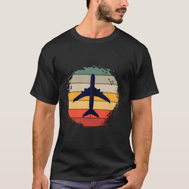 Retro Flying Aeroplane Flight Aviation Aircraft Gi T-Shirt (Front)
