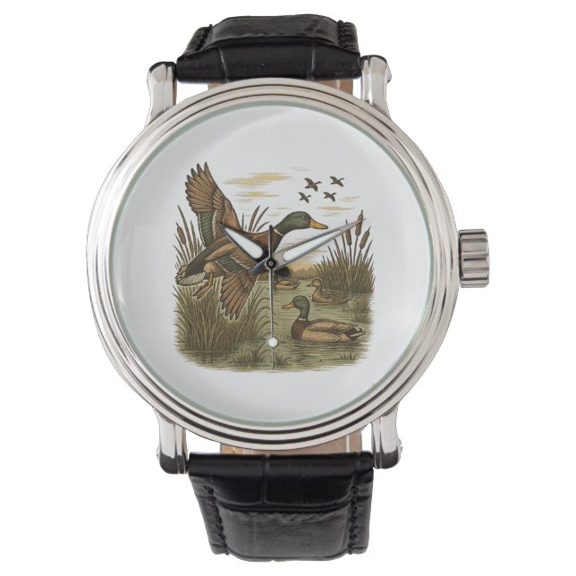 Retro-Flying-Mallard-Duck-Hunting Watch (Front)