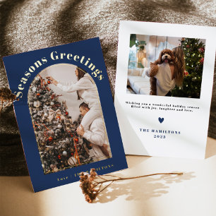 Retro Foil Christmas Card   Seasons Greetings card