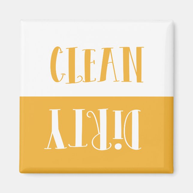Retro font Clean or Dirty dishwasher Magnet (Front)