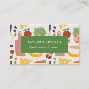 Retro Food Catering Business Card