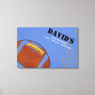 RETRO FOOTBALL Bar Bat Mitzvah Sign In Board