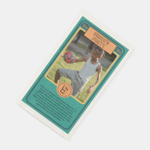 Retro Football Card inspired Boy Party Napkin