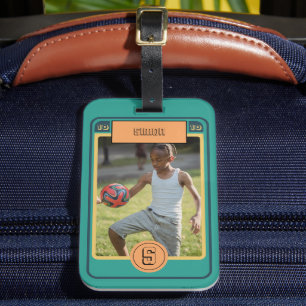 Retro Football Card inspired Luggage Tag