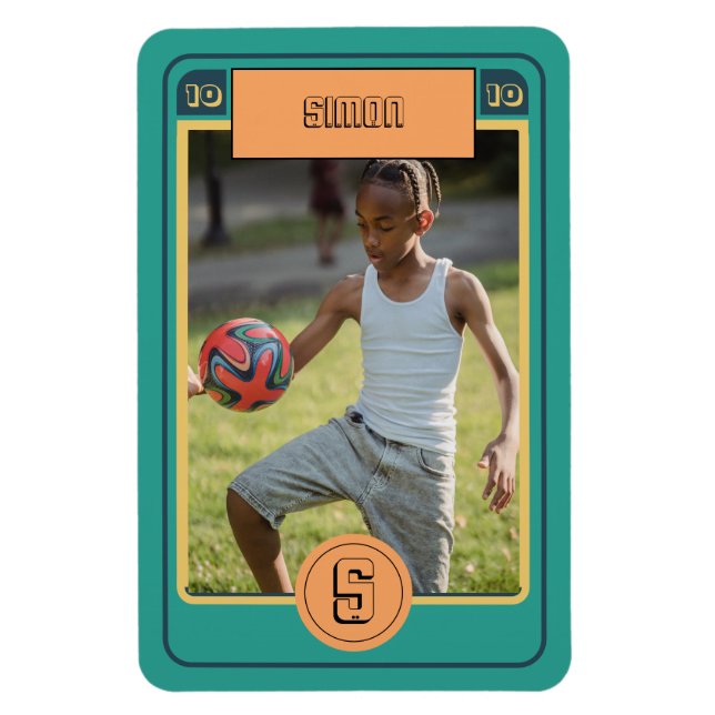 Retro Football Card inspired Personalised Magnet (Vertical)