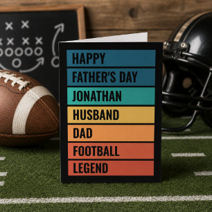  Retro Football Legend Dad Father's Day  Holiday Card