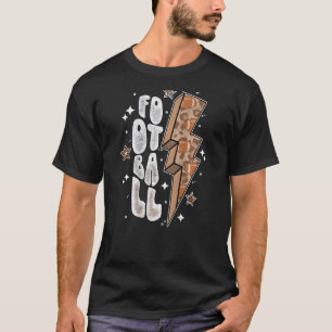 Retro Football Lightning Bolt Leopard Game Day Spo T-Shirt