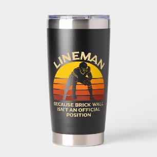 Retro Football Lineman Brick Wall Funny Gift Insulated Tumbler