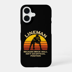 Retro Football Lineman Brick Wall Funny Gift iPhone 16 Case