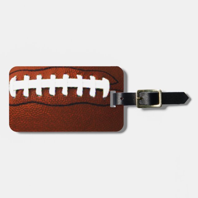 Retro Football Luggage Tag (Front Horizontal)
