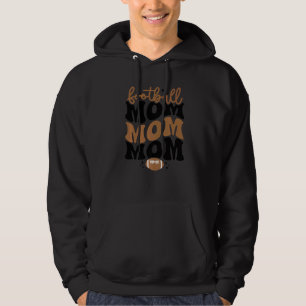 Retro Football Mom Groovy American Football Mama W Hoodie