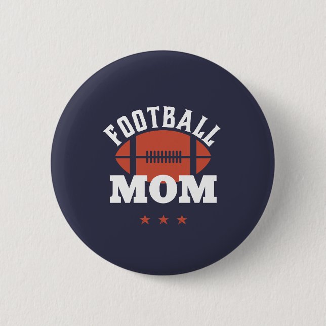Retro Football Mum Mother of Sports Player Kid 6 Cm Round Badge (Front)
