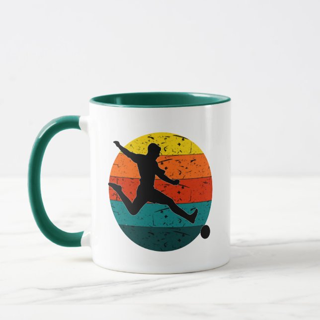Retro Football Soccer Shooter | Simple Retro Colou Mug (Left)