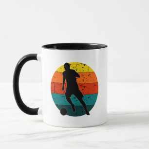 Retro Football Soccer Shooter   Simple Retro Colou Mug