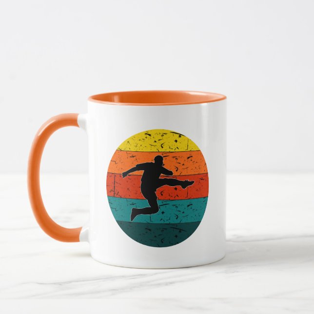 Retro Football Soccer Shooter | Simple Retro Colou Mug (Left)