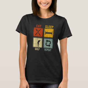 Retro For Golfer Eat Sleep Golf Repeat Women T-Shirt