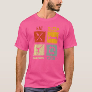 Retro For Gymnast Eat Sleep Handstand Repeat T-Shirt