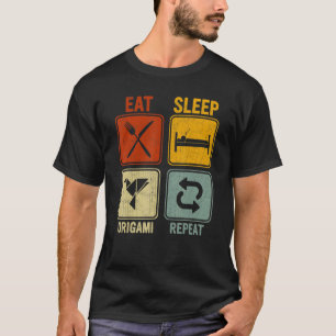 Retro For Origami Eat Sleep Origami Repeat T-Shirt