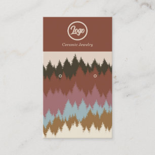Retro Forest Earring Jewellery Logo Business Card
