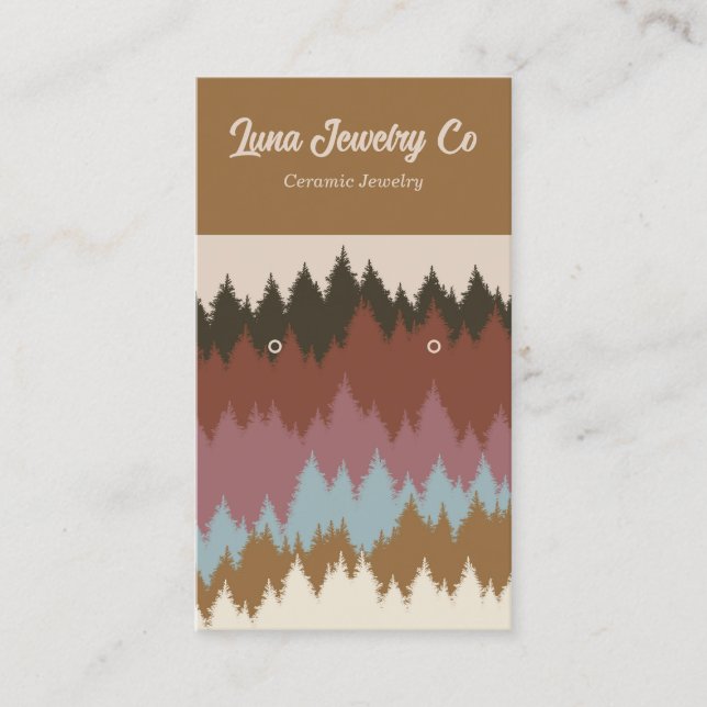 Retro Forest Earring Set Jewellery Business Card (Front)