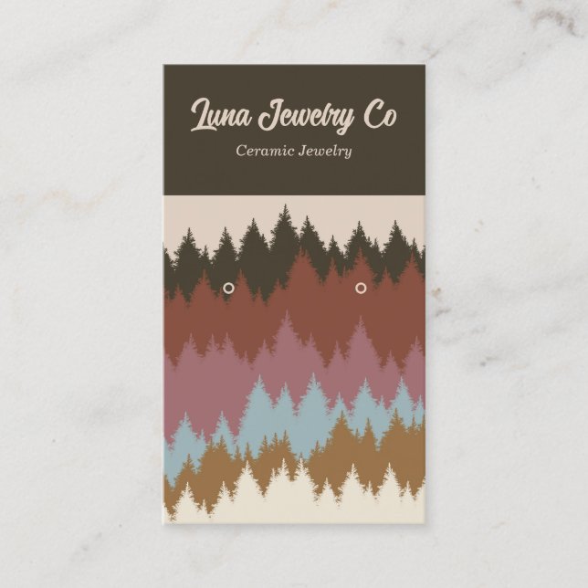 Retro Forest Earring Set Jewellery Business Card (Front)
