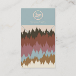 Retro Forest Necklace Jewelry Logo Business Card