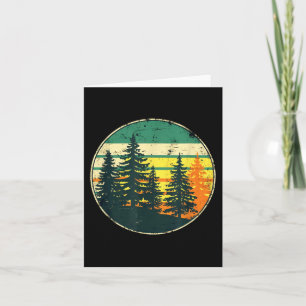 Retro Forest Outdoors Nature Women Men Vintage Gra Card