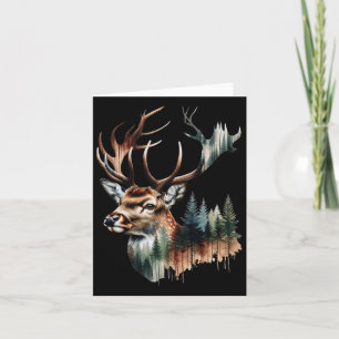 Retro Forest Trees Outdoors Nature Hiking Wildlife Card