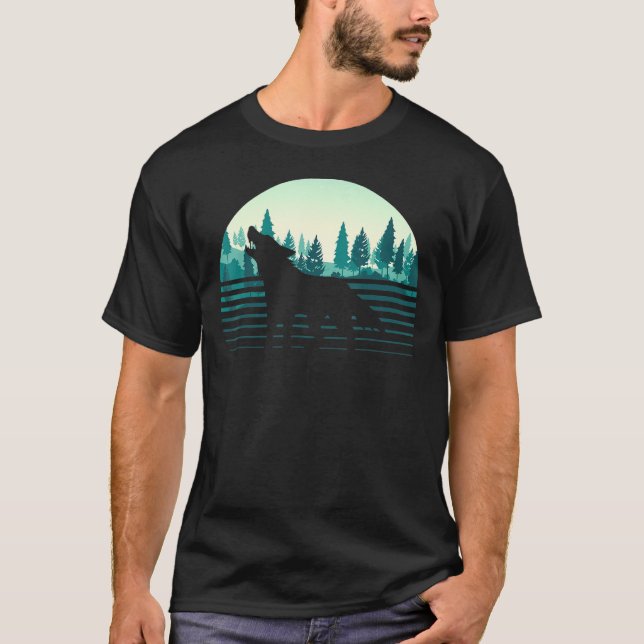 Retro Forest Trees Outdoors Nature Wildlife Animal T-Shirt (Front)