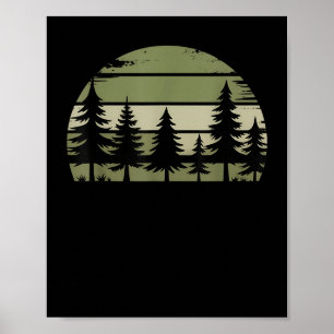 Retro Forest Trees Wildlife Nature Vintage Forest Poster