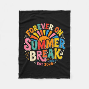 Retro forever on summer break est 2026 summer fleece blanket
