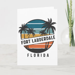 Retro Fort Lauderdale Beach Florida Surfboard Surf Card