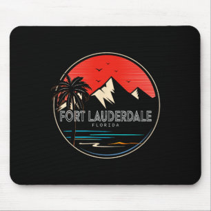 Retro Fort Lauderdale Beach Florida Wave Surfing Mouse Mat