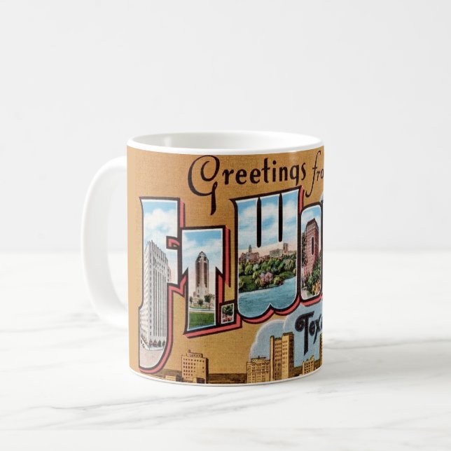Retro Fort Worth TX  Coffee Mug (Front Left)