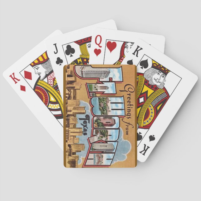 Retro Fort Worth TX Greeting Playing Cards (Back)