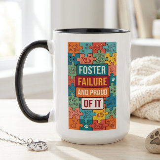 Retro Foster Failure Humour Rescue Pet Advocate Two-Tone Coffee Mug