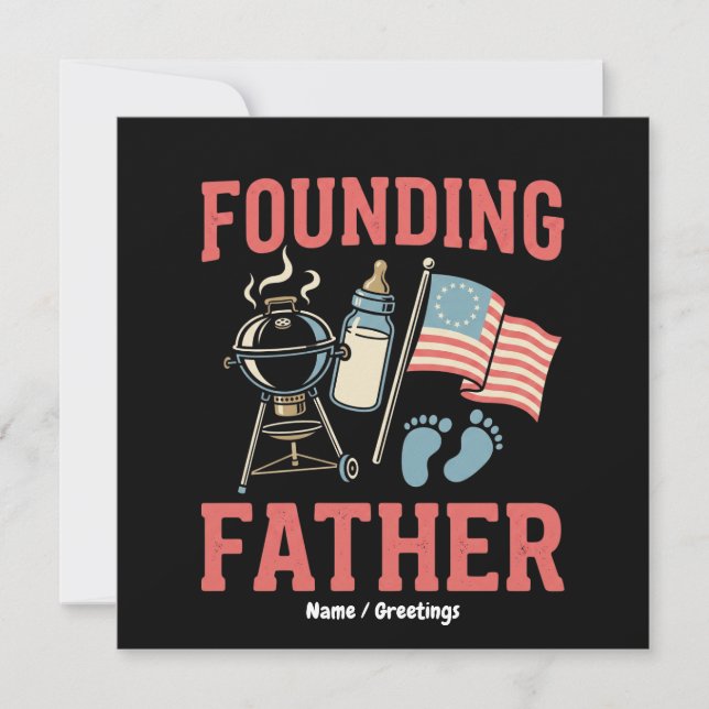  Retro Founding Father Pregnancy Announcement 4th (Front)