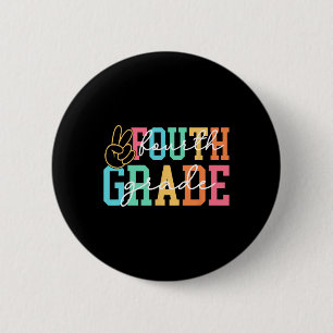 Retro Fourth Grade Preppy Back To School Teacher G 6 Cm Round Badge