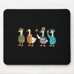 Retro Fourth Of July Goose American Flag Usa Memor Mouse Mat