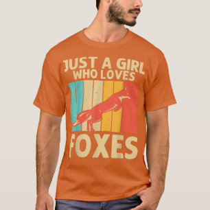 Retro Fox Design For Girls Kids Women Wild Fox Ani T-Shirt