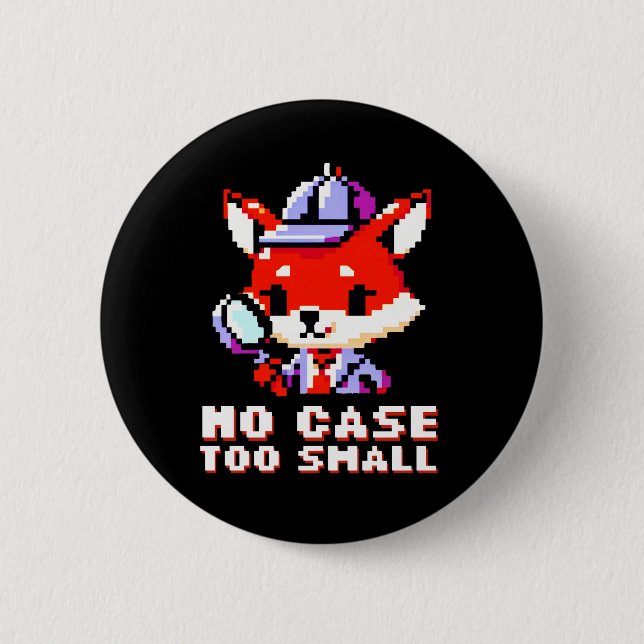 Retro Fox Detective: 8-Bit Whimsy 6 Cm Round Badge (Front)