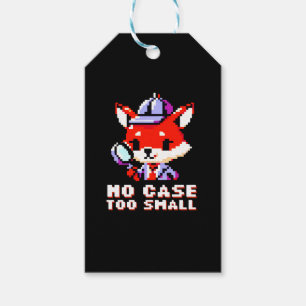 Retro Fox Detective: 8-Bit Whimsy Gift Tags