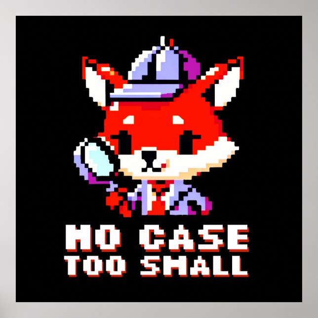 Retro Fox Detective: 8-Bit Whimsy Poster (Front)