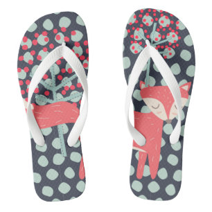Retro Fox Flip Flops