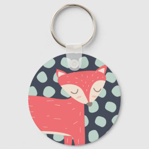 Retro Fox Key Ring