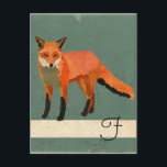 Retro Fox Monogram Postcard<br><div class="desc">Design by Nicole King ©2013</div>