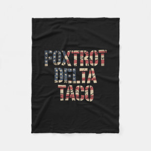 Retro Fox Red Delta Taco Funny Trump Resist Vintag Fleece Blanket